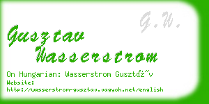 gusztav wasserstrom business card